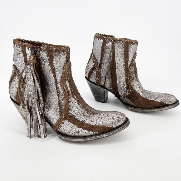 Old Gringo Brown Adela Brushed Metallic Tassel Western Cowgirl Ankle Boot size 7 - Picture 1 of 10